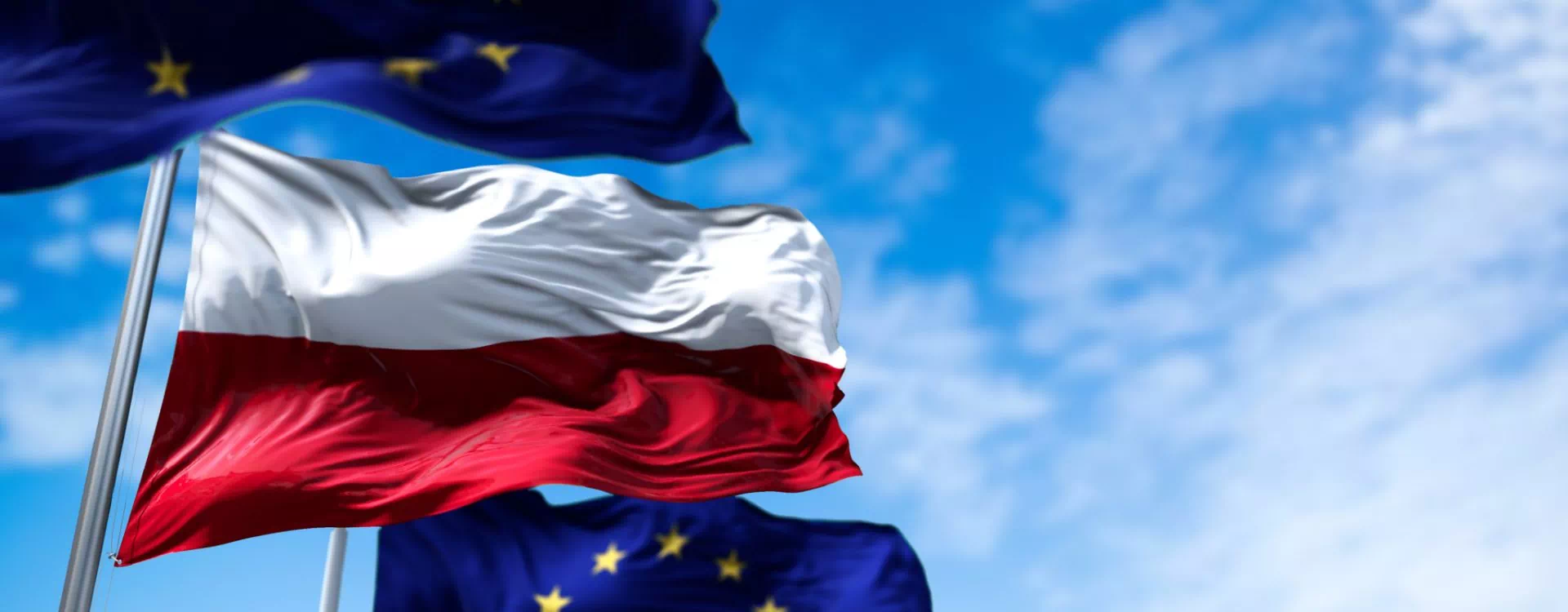 Flaga Polski i UE